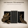 Dragon Bookshelf Decor, Gothic Fantasy Bookends for Home Office, Resin