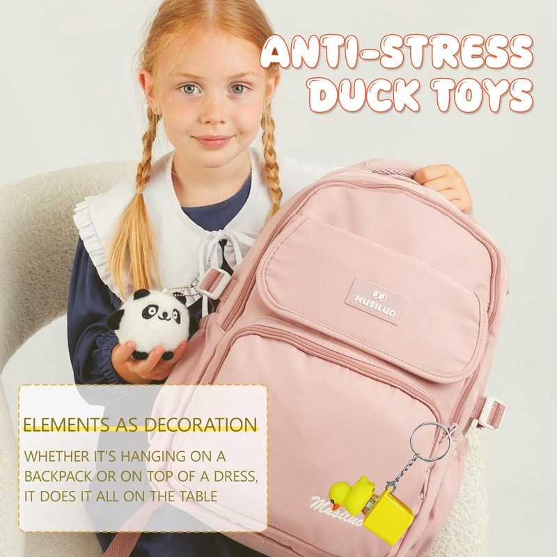 TaimeiMao Duck Fidget Keychain, Duckeys Quacking Fidget Toy, Quacking Duck