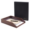 Gallaway Leather Letter Tray Desk Organizer - Paper Tray for