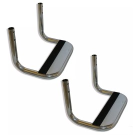1CLICKAUTOACC CHROME METAL TRUCK SUV NERF SIDE STEP BAR 2PCS LEFT/RIGHT UNIVERSAL 12"