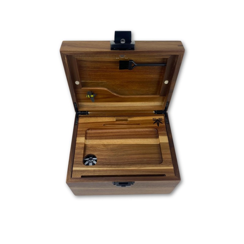 BzzBox Decorative OG Storage Box - Acacia, Lockable, with 3