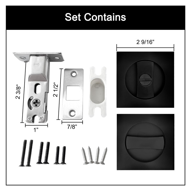 Pocket Door Lock,Privacy Door Hardware Suitable for Bathroom Bedroom etc