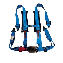 AAAA Aces Racing 4 Point Harness H Style 2 Inch Padding Latch and link style (Blue)