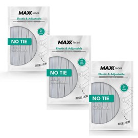 Maxx laces, Flat Elastic Shoelaces with Adjustable Tension, in Various Colours, Non-tie shoelaces, Comfortable Shoe Ties, Easy to Use, Fits Any Shoe, white