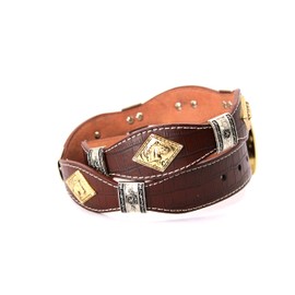 West STAR Concho Rodeo Cowboy Belt Genuine Leather Clear Stone 8001B HORSE CF L