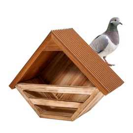 Wooden Dove Nesting Box for Outside, Open Mourning Dove House, Outdoor Weatherproof & Ventilated Pigeon House, Safe & Roosting Shelter for Pigeons, Doves & Medium Birds, Design for Garden, Balcony