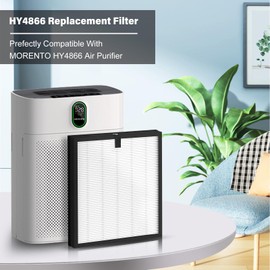 4-pack Standard HY4866 Replacement Filter, compatible with MORENTO HY4866 Air Purifier, WESTHEY HY4866, YIOU M1 Air Purifier，True HEPA H13 Filter+Activated Filter