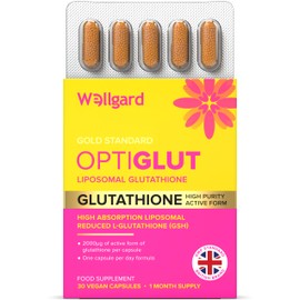 Wellgard Optiglut Liposomal Glutathione 2000µg - High Absorption Reduced L-Glutathione (GSH) - One-a-Day Vegan Capsules, 30 Capsules