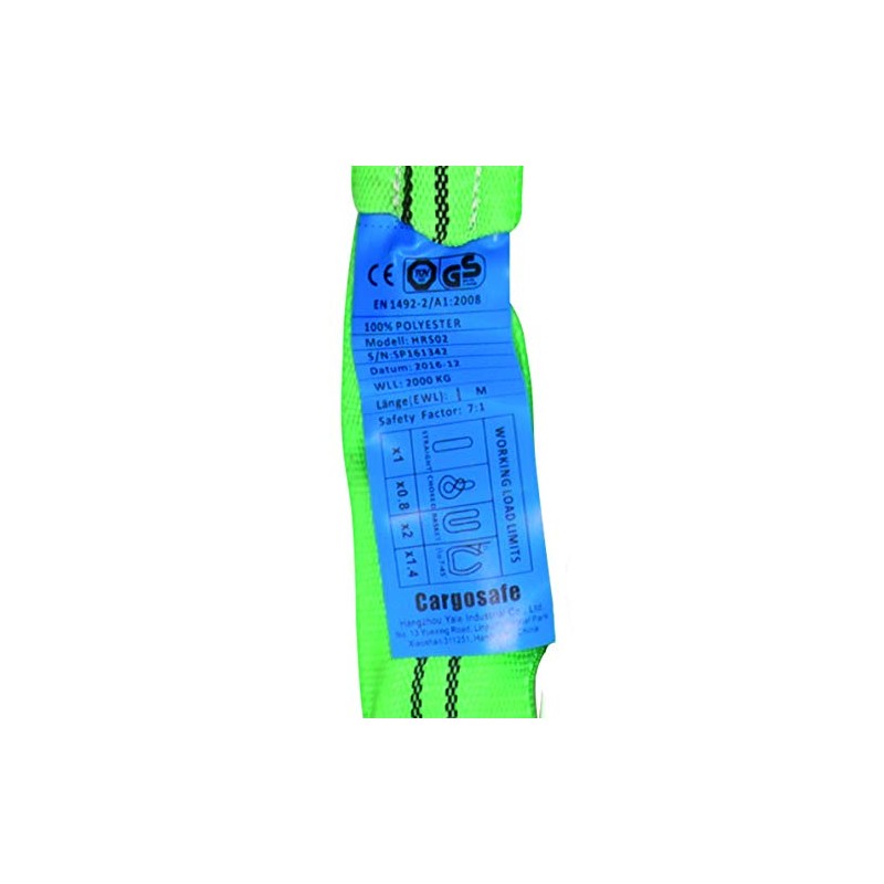 PETEX WLL 47202013 Round Sling 2,000 kg Length 1 m