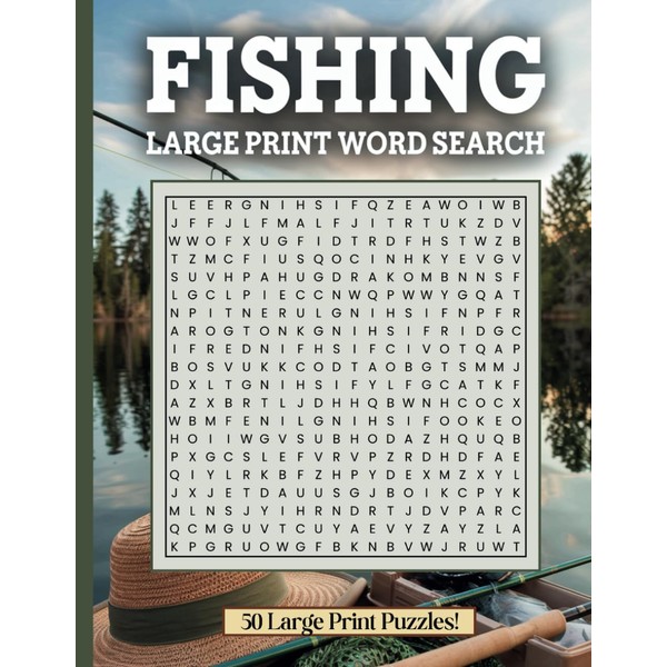 Fishing Word Search Puzzle Book Large Print: 50 Fun and