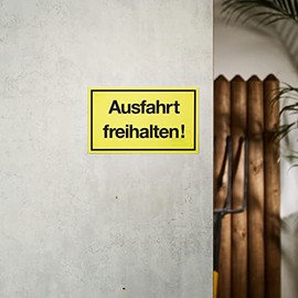 Metafranc Metafranc Hinweisschild "Ausfahrt freihalten!" - 250 x 150 mm / Beschilderung / Infoschild / Verbotsschild / Halteverbot / Parkverbot / Grundstckskennzeichnung / Gewerbekennzeichnung / 500030