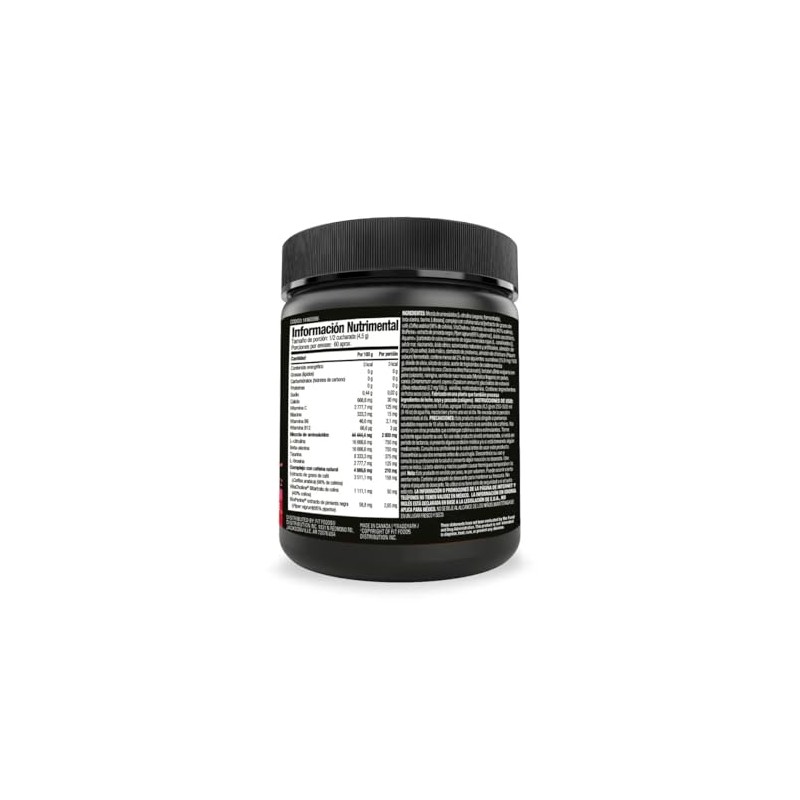 Mutant Preentreno en Polvo, Sabor Frutas, Vegano, 270 g de