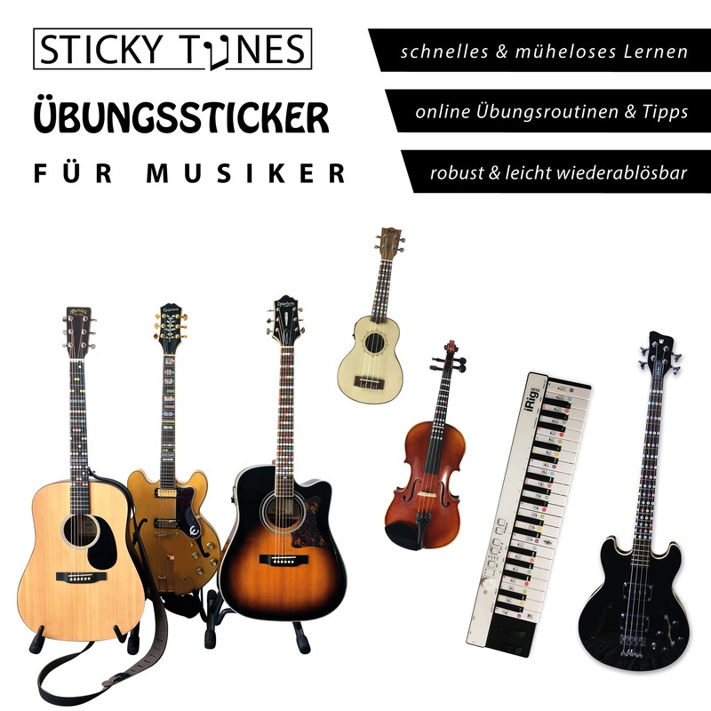 Edition Dux: Sticky Tunes - Ukulele Notes - Removable Stickers