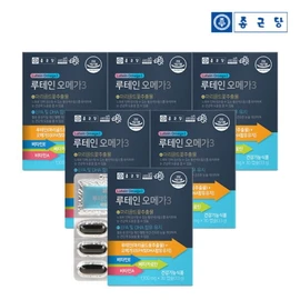 Chong Kun Dang Lutein Omega 3 30 Capsules (6 Boxes, 6 Months' Supply) / Vitamin E, Beta-Carotene, Vitamin A / 종근당 루테인 오메가3 30캡슐 6박스(6개월분) 비타민E 베타카로틴 비타민A