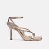 Coach Kaia Metallic High Heel Sandal-Platinu
