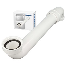 tecuro Raumschaffer Sink Siphon Extension - Space Saving for Kitchen - 1 1/2 Inch Connection - Siphon Waste Water Pipe 40 mm Can Be Shortened, Plastic White