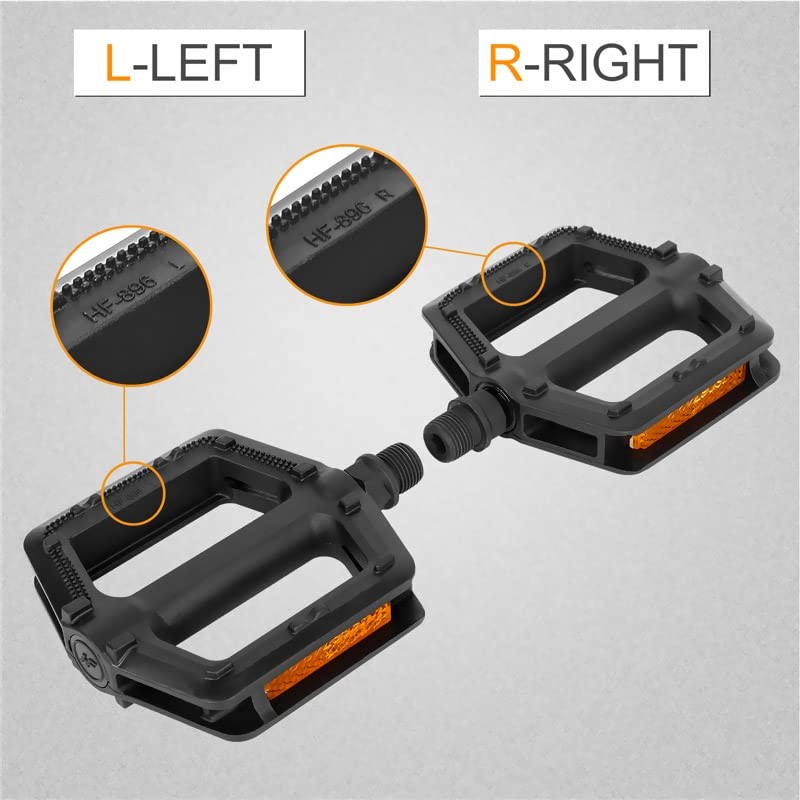 Bicycle Pedals - WASAGA Non-Slip Durable Portable 9/16 Inch Plastic