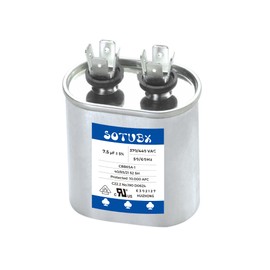 Sotubx 7.5uF 370V/440VAC 50/60Hz Oval Run Start Capacitor 7.5MFD 370/440VAC Fan Capacitor for AC Motor Fan or Fan Start and Cool or Heat Pump Cool Air Conditoner