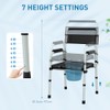 HOMCOM Commode Chair for Elderly w/Arms and Back, Removable Bucket,