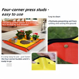 Repotting Mat for Indoor Plant Transplanting and Mess Control 26.8"x 26.8" Thickened Waterproof Potting Tray Foldable Succulent Potting Mat Portable Gardening Mat Garden Gifts for Women & Men (orange)