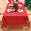 homing Christmas Rectangle Tablecloth – Red Poinsettia Flower Holly Holiday