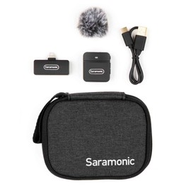 Saramonic Blink100-B3 2.4G Ultra-Small Wireless Microphone System (1 x Transmitter and 1 Lightning Output Terminal Receiver), Black