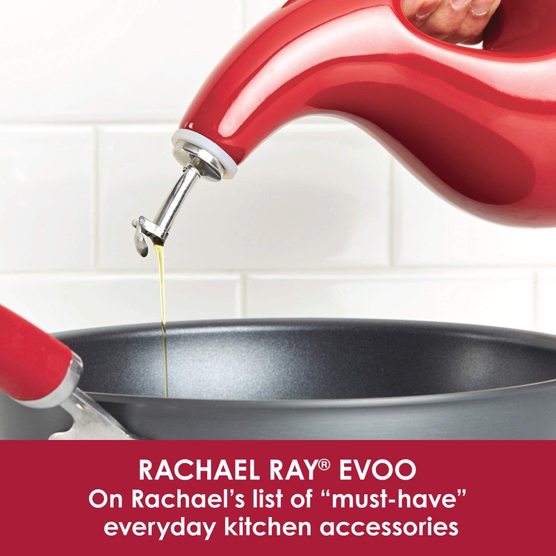 Rachael Ray Solid Glaze Ceramics EVOO Olive Oil Bottle Dispenser