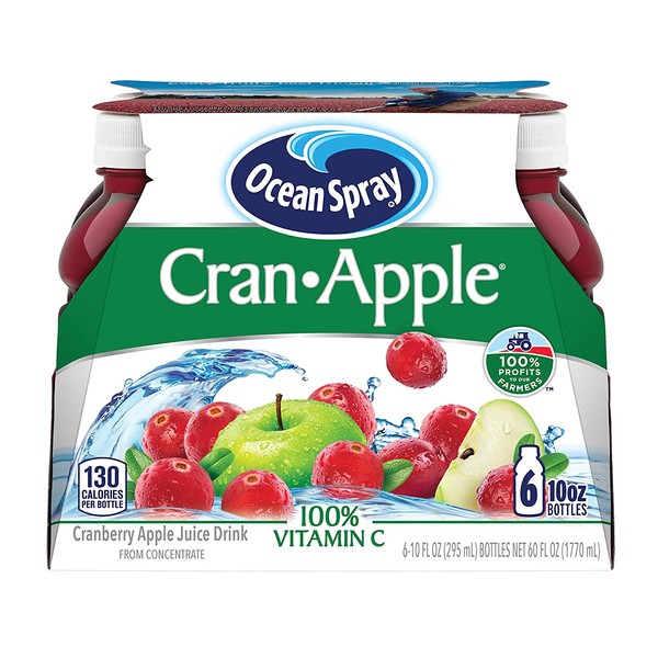 Ocean Spray Cran-Apple Juice Drink, 10 Ounce Bottle (Pack of 6)