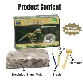 Dino Excavation Set, Dino Excavation Set Children, Kit Excavation Set Archaeology, Digging Dinosaur Fossils, Exciting Toy for Discovery, for Children from 6 Years