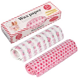 Sunch Craft 100 Sheets Wax Paper Sheets Heart & Rose Pattern Greaseproof Basket Liners Wrap Paper Sandwich Burger Chips Cookies Deli Paper Food Grade Baking Parchment 8.5 x 9.8 in