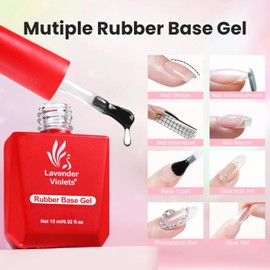 Lavender Violets Clear Builder Gel for Nails 2pcs Set 15ml 8 in 1 Nail Builder Strengthener Gel Enhancement Nail Gel Building Nail Apex for Beginners & DIY Salon Manicure A105x2