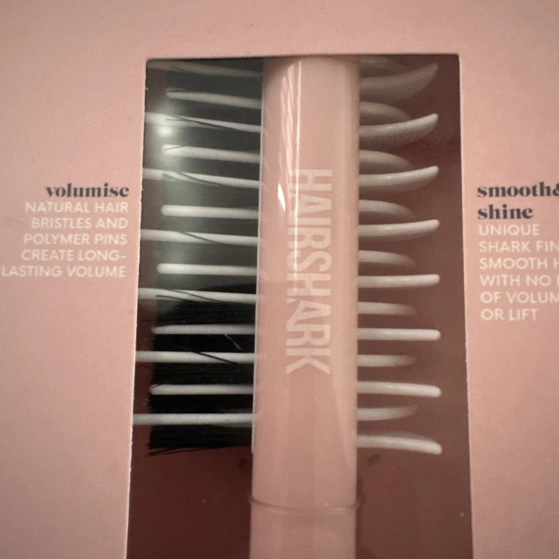 HairShark Retractable Hair Comb Pink Styling Tool for Volume &