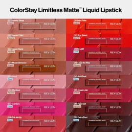 Labial Liquido Revlon Larga Duracion ColorStay Limitless Matte hasta 24Hrs, 100% Vegano Con Acido Hialuronico Hidratante Acabado Mate Tono Top Talent