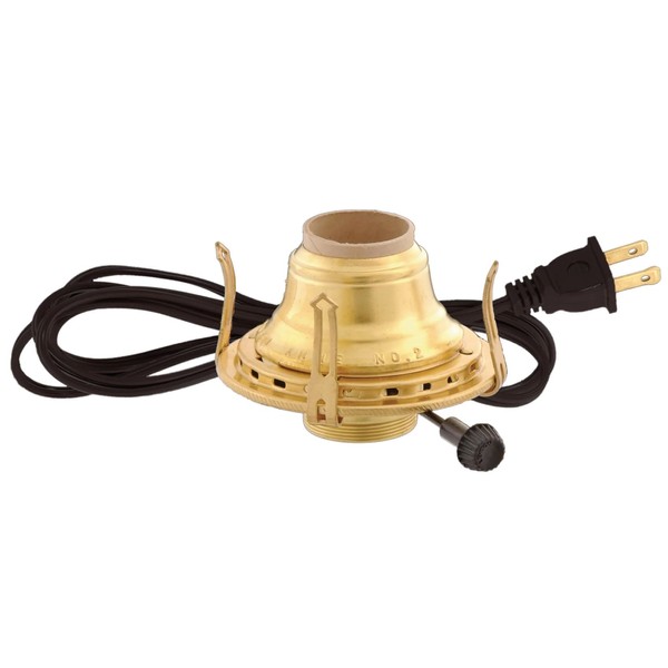 B&P Lamp® Solid Brass #2 Queen Electrified Burner with Black