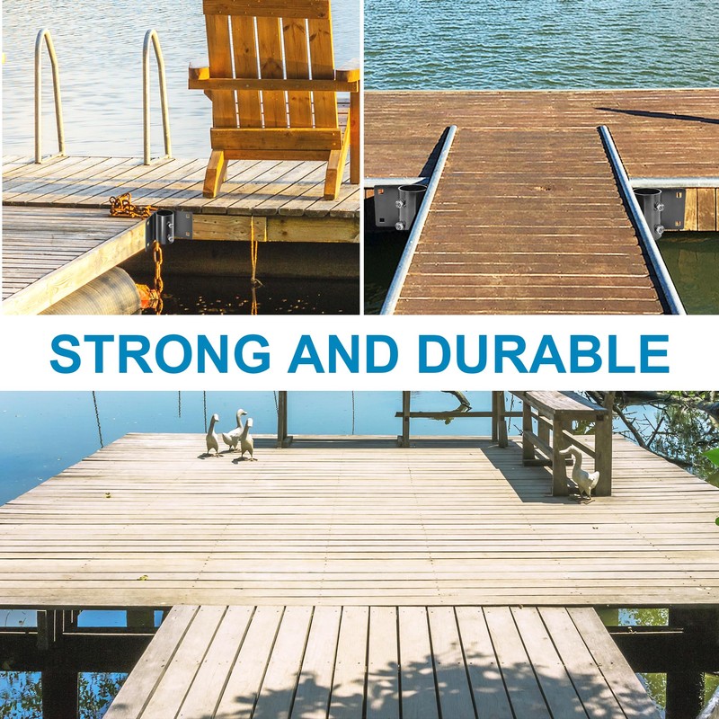 Stationary Dock Inside Corner Leg Pipe Holder, Heavy-Duty Floating Dock