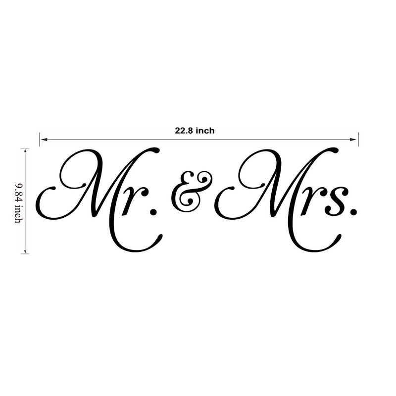Mr&Mrs Wall Sticker Removeable Quote Vinyl Wall Art Decals