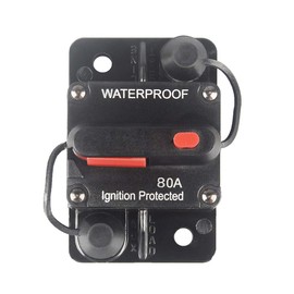 WOHHOM 80 Amp Circuit Breaker with Manual Reset 12V-36V DC Waterproof Surface Mount for Car Audio Rv Marine Boat Truck Trolling Motors, 30-300A Car Speaker Resettable Fuse