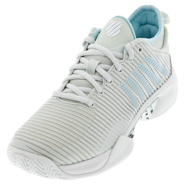 K-Swiss Women's Hypercourt Supreme Tennis Shoe, Barely Blue/White/Blue Glow, 8.5 M