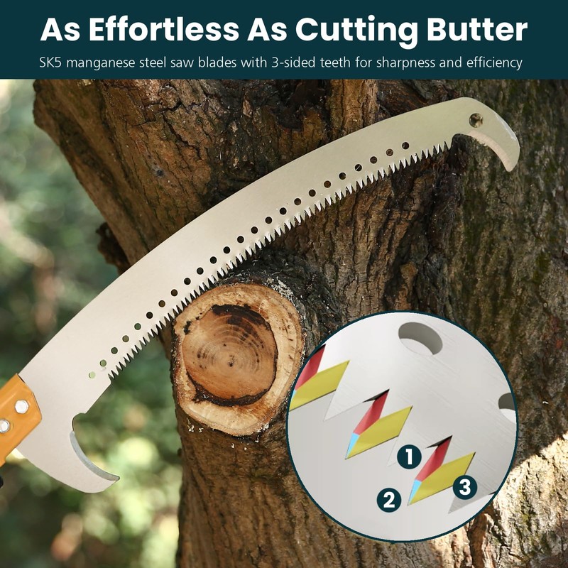 Dremmt Manual Pole Saws for Tree Trimming 27 FT, Tree
