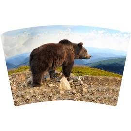 Mugzie 16 Ounce Stainless Steel Travel Mug with Wetsuit Cover - Brown Bear