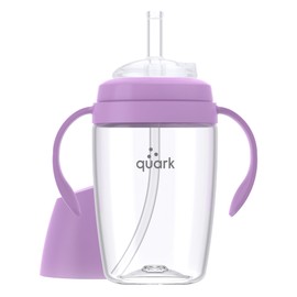 BuubiBottle Sip Toddler Sippy Cup with Straw & Handles by Quark - Transition Sippy Cups for Baby - Easy-Clean Wide Mouth Opening, Dishwasher Safe - BPA-Free, PVC-Free, Toxin-Free – 240 ml, Purple
