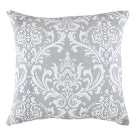 TreeWool, (2 Pack Cushion Covers Damask Accent in Cotton Canvas (40 x 40 cm, Silver Grey)