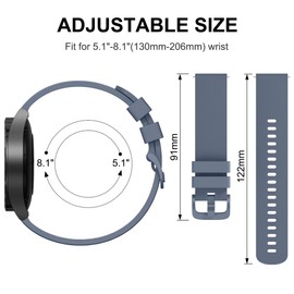 Mugust Strap for Garmin Vivoactive 3/Venu 2 Plus/Venu sq/Vivomove HR Wristband for Women and Men, Adjustable Classic Replacement Strap with Garmin Forerunner 55/245/645 Music (Blue Grey)