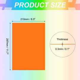 PATIKIL 11.7 x 8.3 Inch A4 Size Color Correction Gel Light Filter, Set of 5, Transparent Color Film Sheet, PVC Color Overlay for Reading, Video Shooting, DIY Crafts, Orange