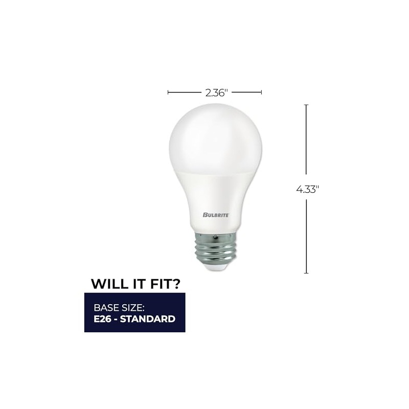 Bulbrite 774235 9 Watt LED A19 Medium (E26) Base, 3000K