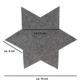 Annastore 6 x Felt Stars in Various Sizes and Colours Diameter 15 cm, 20 cm, 35 cm Christmas Decoration Felt Place mats