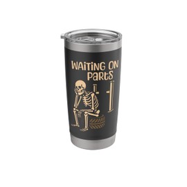 Waiting On Parts Funny Skeleton Auto Mechanic Technician Stainless Steel Insulated Tumbler
