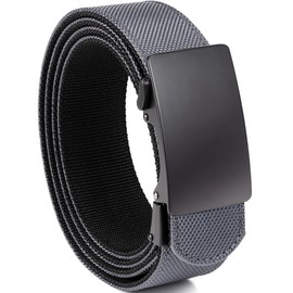 GEIT Nylon Ratchet Belts for Men,Casual Canvas Web Belt with Adjustable Slide Click Buckle,Trim to Fit, Grey/P, Waist 30"-34" (Length41")