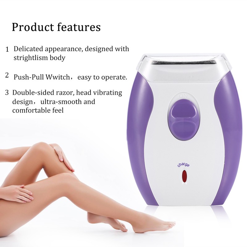 KEMEI Women Rechargeable Hair Removal Lady Electric Body Epilator Leg