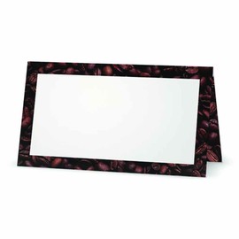 Coffee Beans Place Cards - Flat or Tent - 10 or 50 Pack - White Blank Front with Border - Placement Table Name Seating Stationery Party Supplies - Occasion or Dinner Event (10, Tent Style)